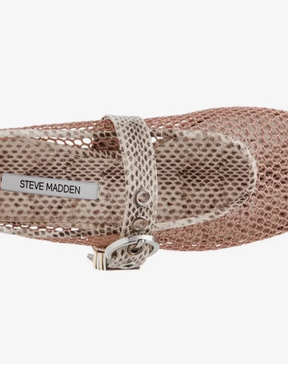 Steve Madden Woven Mesh Mary Jane Ballet Flat - Rose Gold size 9
